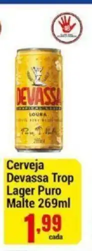 Negreiros Cerveja Devassa Trop Lager Puro Malte 269ml oferta