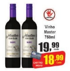 Higa's Supermercado Vinho Master 750ml oferta