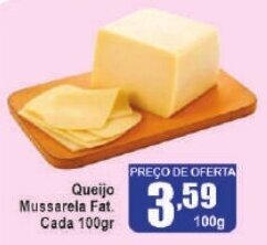 Higa's Supermercado Queijo Mussarela Fat. Cada 100gr oferta