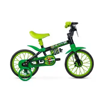 Lojas Koerich Bicicleta nathor aro 12 black infantil - preto/verde oferta