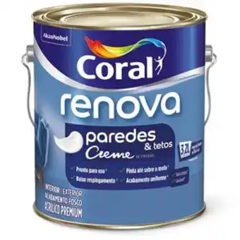 Tinta acrílica renova coral algodão egípcio fosco galão 3,2 litros