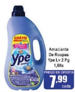 Higa's Supermercado Amaciante De Roupas Ype Lv 2 Pg 1,6lts oferta