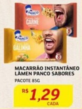 Assaí Atacadista MACARRÃO INSTANTÁNEO LÁMEN PANCO SABORES PACOTE 85G oferta