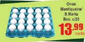 Higa's Supermercado Ovos Mantiqueira/ S.Marta Bco. c/20 oferta