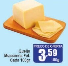 Higa's Supermercado Queijo Mussarela Fat. Cada 100gr oferta