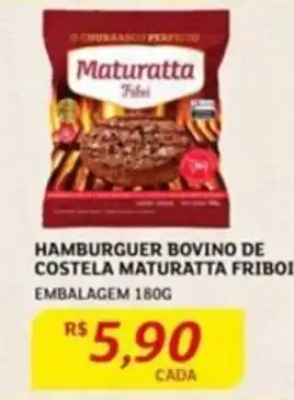 HAMBURGUER BOVINO DE COSTELA MATURATTA FRIBOI EMBALAGEM 180G