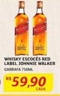 Assaí Atacadista WHISKY ESCOCÊS RED LABEL JOHNNIE WALKER GARRAFA 750ML oferta