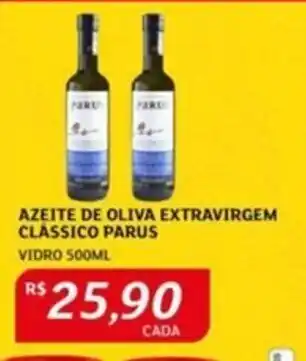 Assaí Atacadista AZEITE DE OLIVA EXTRAVIRGEM CLÁSSICO PARUS VIDRO 5OOML oferta