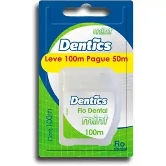 Fio dental dentics menta embalagem leve 100m pague 50m