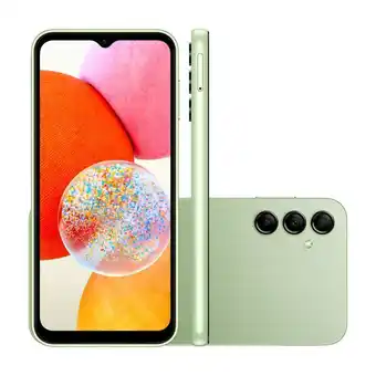 Fujioka Smartphone samsung galaxy a14, 128gb, 4gb ram, processador octa-core, câmera tripla traseira de 50mp+2mp+5mp, selfie de 13mp, oferta