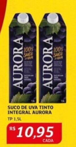 Assaí Atacadista SUCO DE UVA TINTO INTEGRAL AURORA TP 1,5L oferta