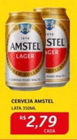 Assaí Atacadista CERVEJA AMSTEL LATA 350ML oferta