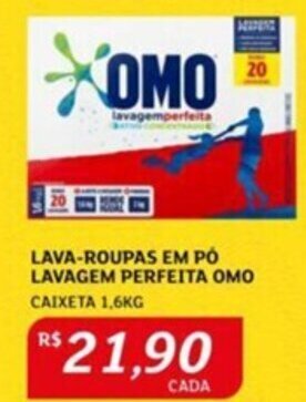 Assaí Atacadista LAVA-ROUPAS EM PÓ LAVAGEM PERFEITA OMO CAIXETA 1,6KG oferta