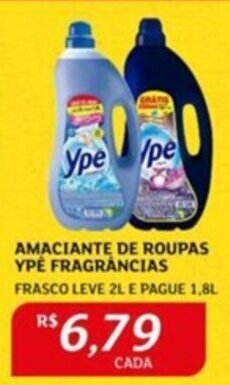 Assaí Atacadista AMACIANTE DE ROUPAS YPE FRAGRÂNCIAS FRASCO LEVE 2L E PAGUE 1,8L oferta