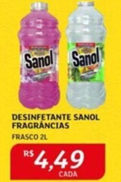 DESINFETANTE SANOL FRAGRÂNCIAS FRASCO 2L