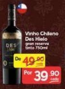 Supermercados Princesa Vinho chileno des hielo 750ml oferta