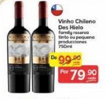 Supermercados Princesa Vinho chileno des hielo 750ml oferta