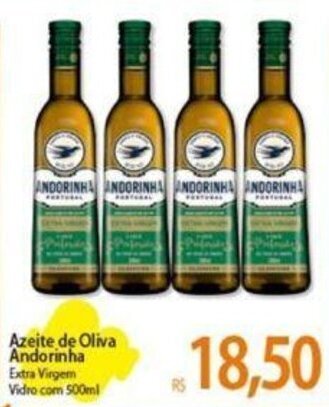 Atacadão Azeite de Oliva Andorinha Extra Virgem Vidro com 500ml oferta