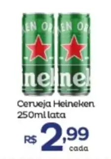 Super Lagoa Cerveja Heineken 250ml lata oferta