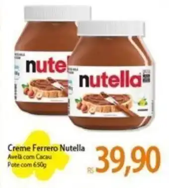 Creme Ferrero Nutella Avell com Cacau Pote com 650g