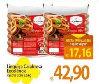 Atacadão Linguiça Calabresa Excelência Pacote com 2,5kg oferta