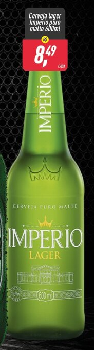 Frangolândia Cerveja Lager Imperio puro malte 600ml oferta