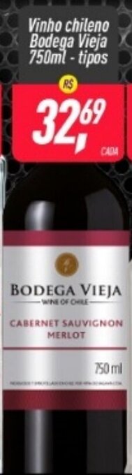 Frangolândia Vinho Chileno Bodega Vieja 750ml - tipos oferta