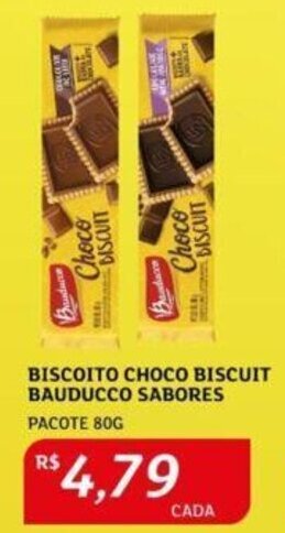 Assaí Atacadista BISCOITO CHOCO BISCUIT BAUDUCCO SABORES PACOTE 80G oferta