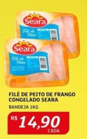 Assaí Atacadista FILÉ DE PEITO DE FRANGO CONGELADO SEARA BANDEJA 1KG oferta