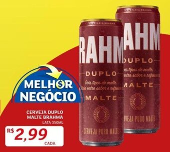 Assaí Atacadista CERVEJA DUPLO MALTE BRAHMA LATA 350ML oferta