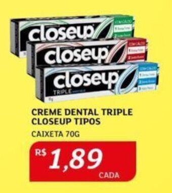 CREME DENTAL TRIPLE CLOSEUP TIPOS CAIXETA 70G