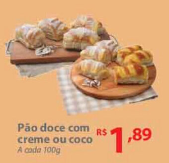 Nacional Pao doce com creme ou coco 100g oferta