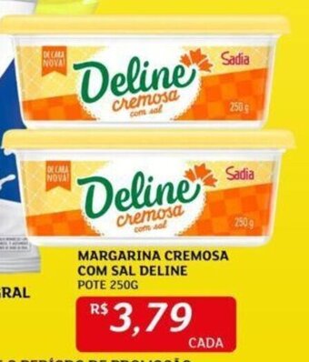 Assaí Atacadista MARGARINA CREMOSA COM SAL DELINE POTE 250G oferta