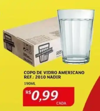 COPO DE VIDRO AMERICANO REF.: 2010 NADIR 190ML