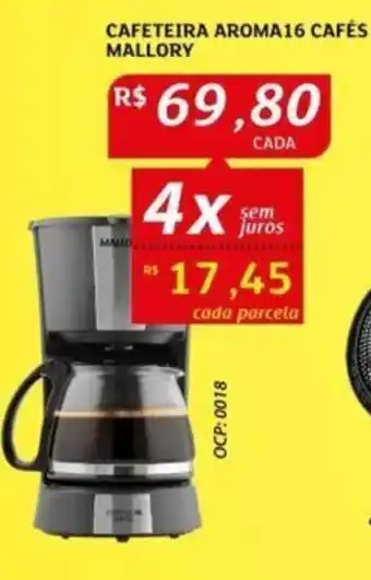 Assaí Atacadista CAFETEIRA AROMA16 CAFÉS MALLORY oferta