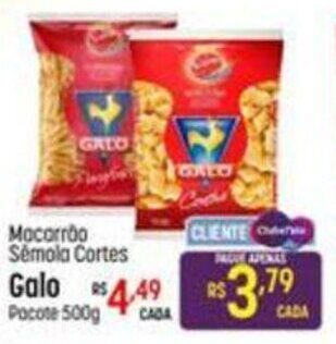 Muffato Macarrão Sêmola Cortes Galo pacote 500g oferta