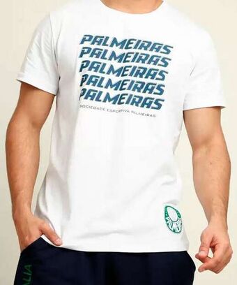 Camiseta masculina fitness manga curta time palmeiras
