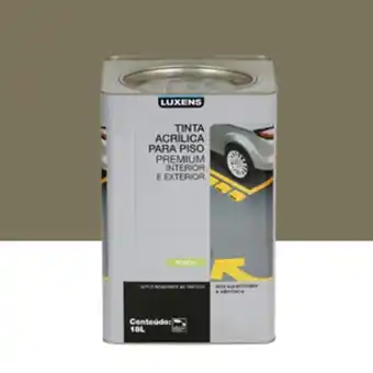 Tinta acrilica fosca para piso cinza medio 18l luxens