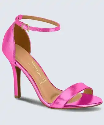 Marisa Sandália salto fino feminina metalizada vizzano oferta