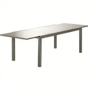 Leroy Merlin Mesa retangular extensível lyra alumínio 75x90x180cm marrom naterial oferta