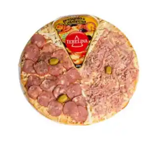Pizza pronta congelada terelina presunto/calabresa media 450g