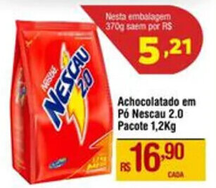 Max Atacadista Achocolatado em Pó Nescau 2.0 Pacote 1,2Kg oferta