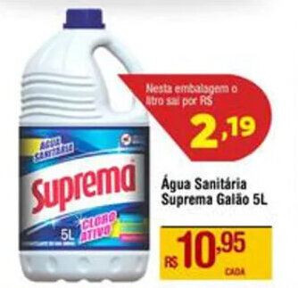 Água Sanitária Suprema Galão 5L