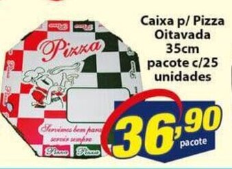 Vencedor Atacadista Caixa p/ Pizza Oitavada 35cm pacote c/25 unidades oferta