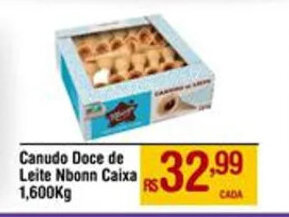 Max Atacadista Canudo Doce de Leite Nbonn Caixa 1,600Kg oferta