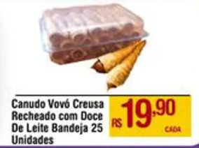 Max Atacadista Canudo Vovó Creusa Recheado com Doce De Leite Bandeja 25 Unidades oferta