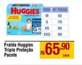 Fralda Huggies Tripla Proteção Pacote