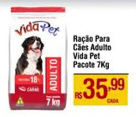 Max Atacadista Ração Para Cães Adulto Vida Pet Pacote 7Kg oferta
