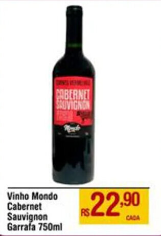 Max Atacadista Vinho Mondo Cabernet Sauvignon Garrafa 750ml oferta