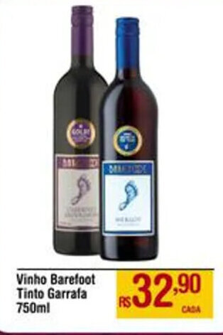 Max Atacadista Vinho Barefoot Tinto Garrafa 750ml oferta